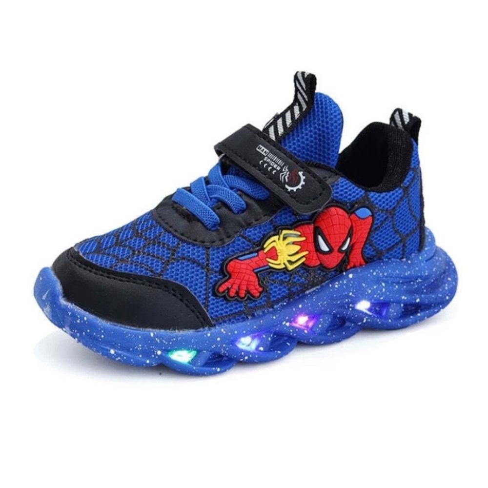 Boys Spiderman Mesh LED Light Up, Breathable Sport Shoes, Disney - Picture 4 of 5